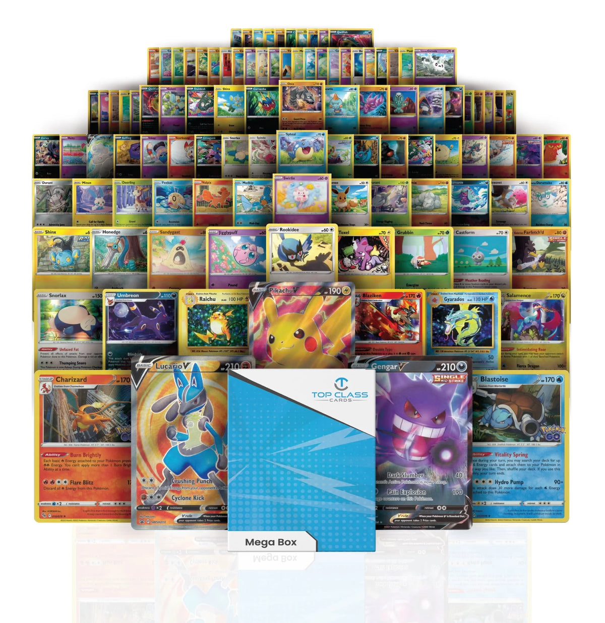 100 Cards Mega Box with 3 Ultra Rares and 7 Holo Cards H3009