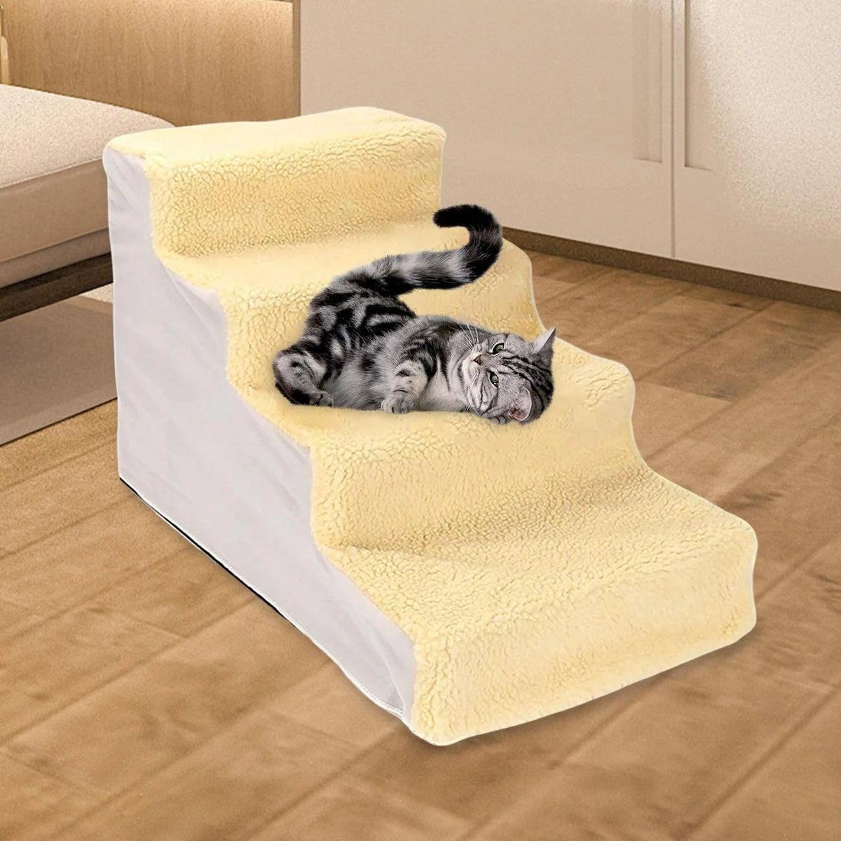 Yellow Non Slip Detachable Washable Pet Stairs A9986