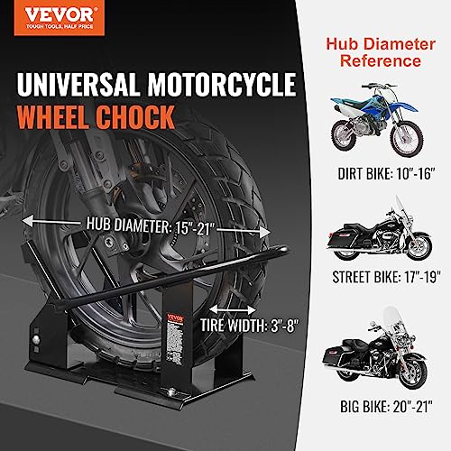 Heavy-Duty Steel Motorcycle Wheel Chock with 3 Adjustable Holes T540