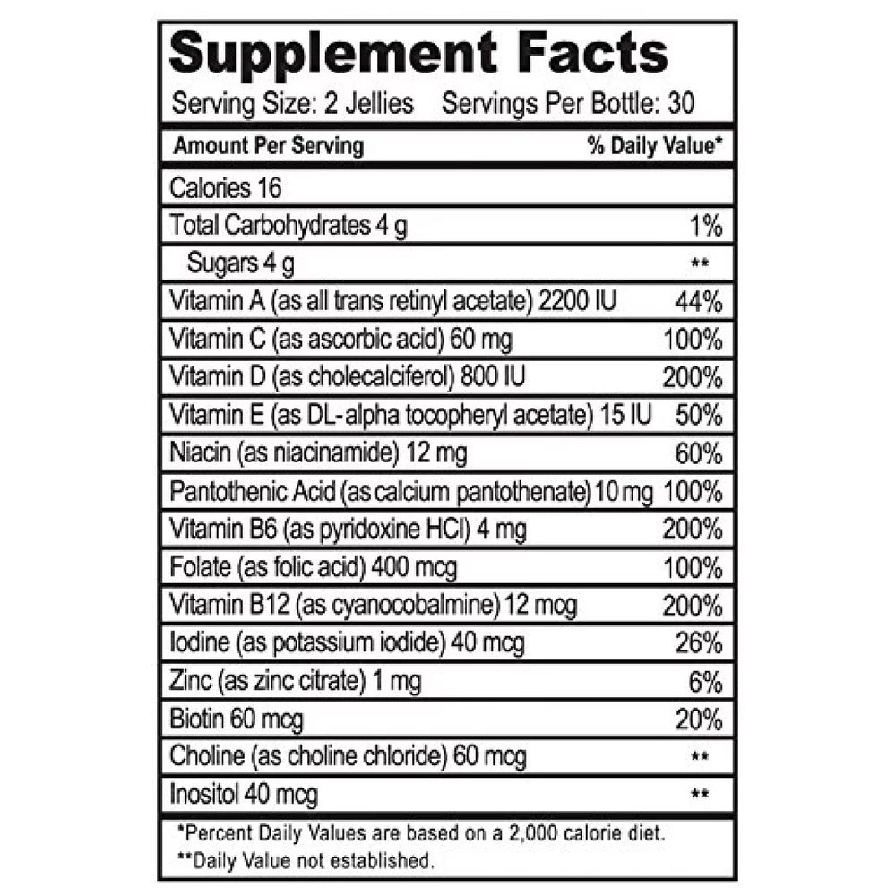 Complete Multivitamin and Multimineral Jellies, Raspberry 60 ea (Pack of 4) L238873