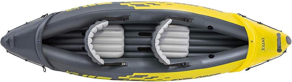 Yellow 2 Person Inflatable Kayak with Aluminum Oars & Air Pump N610