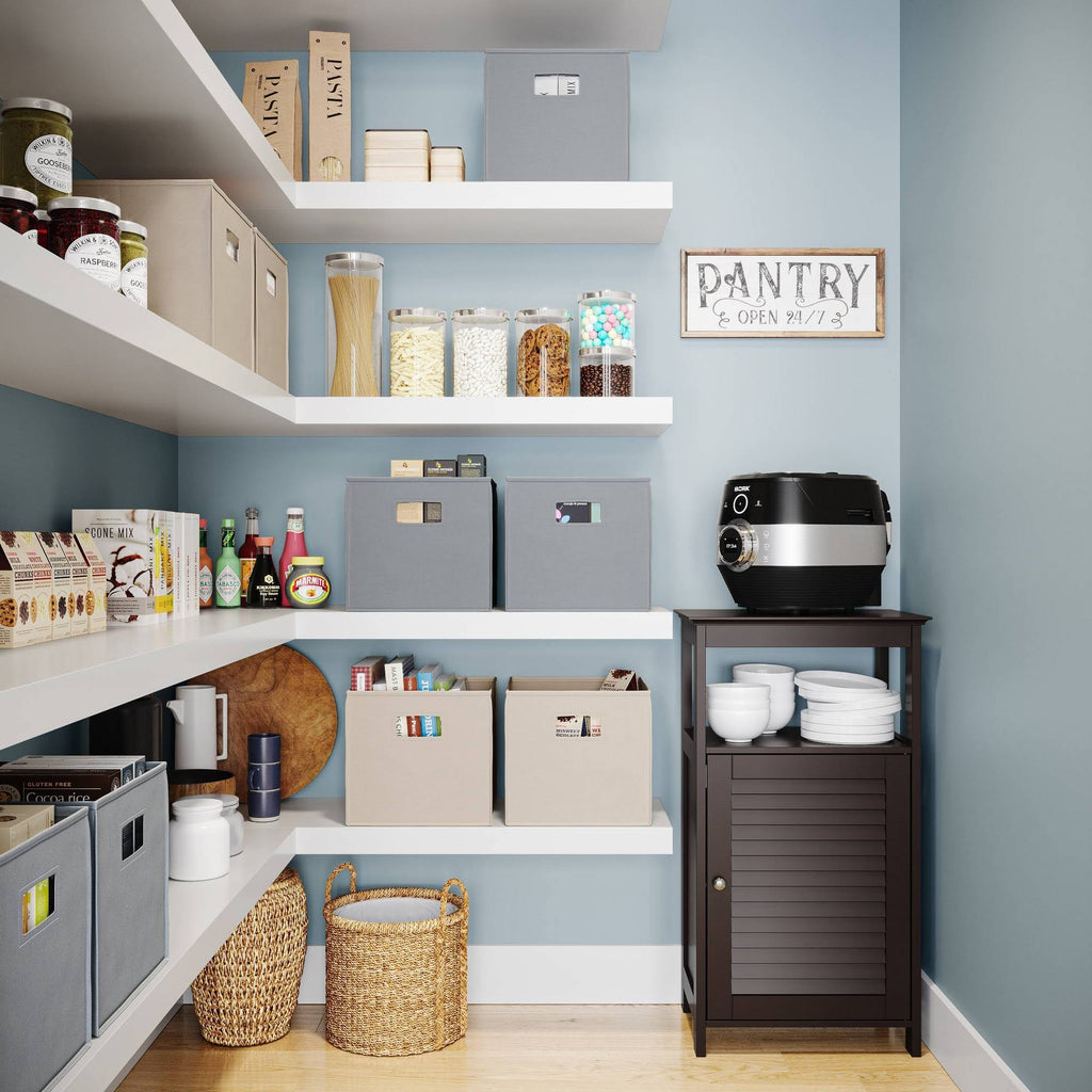 Free Standing Cabinet with Shutter Door Espresso Brown M21501