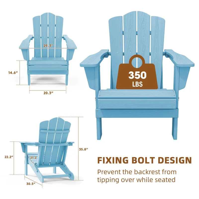 Red HDPE Folding Adirondack Chair E663