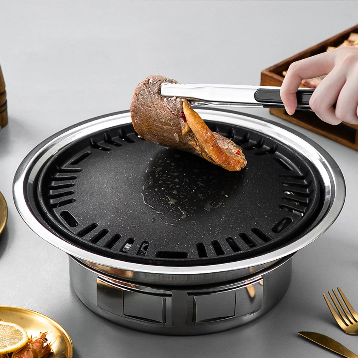 Portable Stainless Steel Charcoal Grill L54866