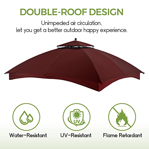 Beige 10x12 Polyester Gazebo Replacement Canopy I5080
