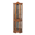 Floor Standing Wood Corner China Cabinet with Glass Shelves U9790