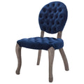 Navy Blue Velvet Wood Side Chair V109819