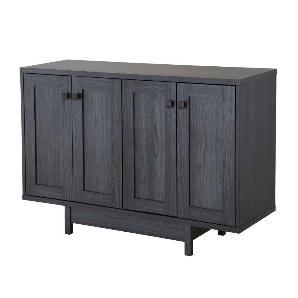 Beige Oak 47 inch Sideboard Buffet Table with Two Storage Cabinets N988