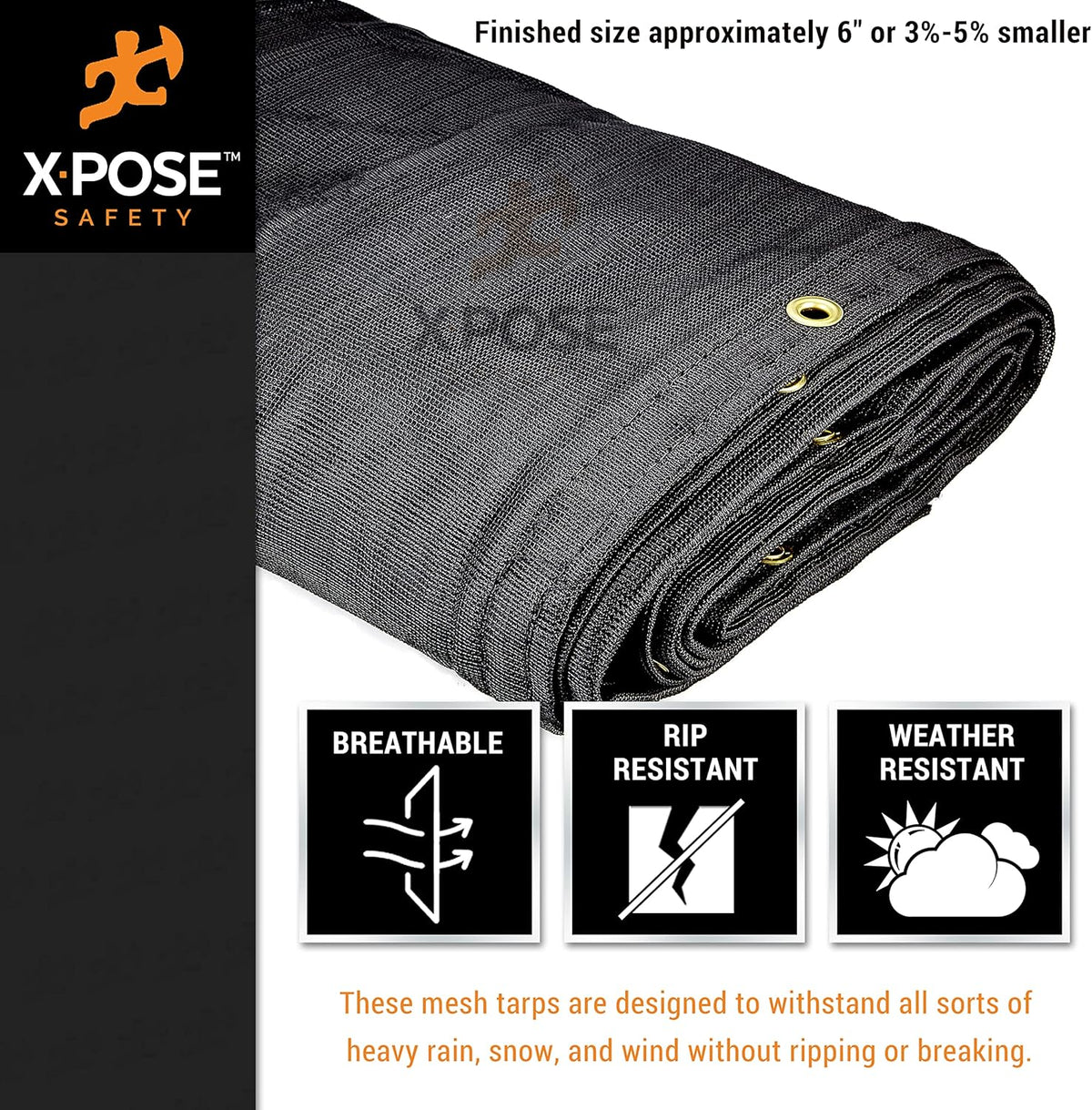 Heavy Duty Black Mesh Tarp 12' x 26' T229462