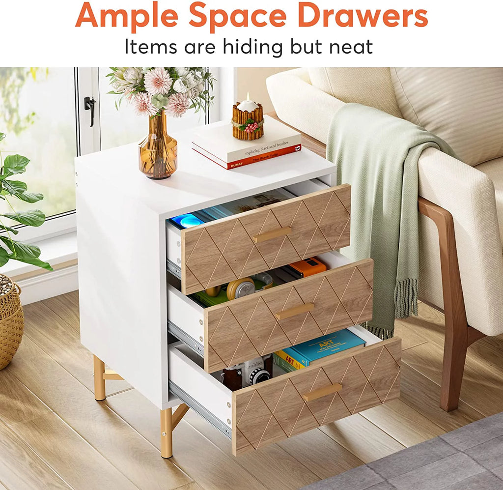 3-Drawer Nightstand Set of 2 I426813