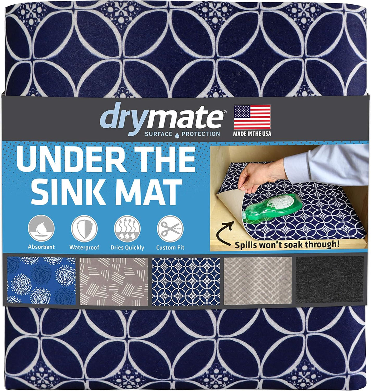Charcoal Absorbent Waterproof Slip-Resistant Under Sink Mat B820964