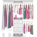 48" White Closet Organizer System with 3 Fabric Drawers and 3 Adjustable Shelves N3881