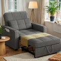 Beige Linen Fabric Convertible Sleeper Sofa Bed O303