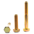 9/16 inch-12 x 4 inch Grade 5 Hex Cap Screw Medium Carbon Steel Yellow Zinc Plated D79887