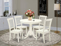 5pc Round 36 inch Table and 4 Vertical Slatted Chairs M792