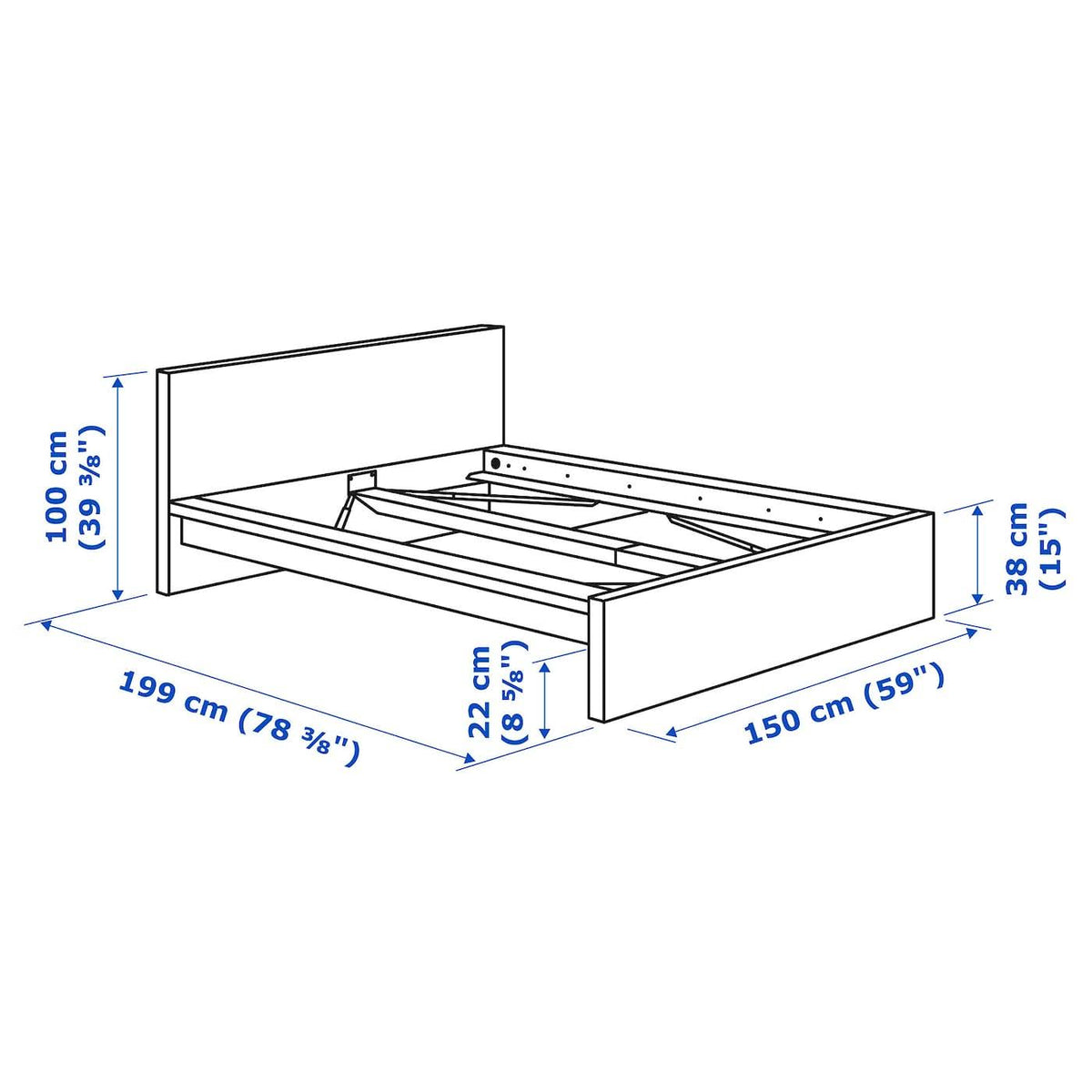 White Full Bed Frame C683