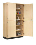 48" W x 22" D x 84" H Maple Storage Cabinet with 4 Adjustable Shelves E2215