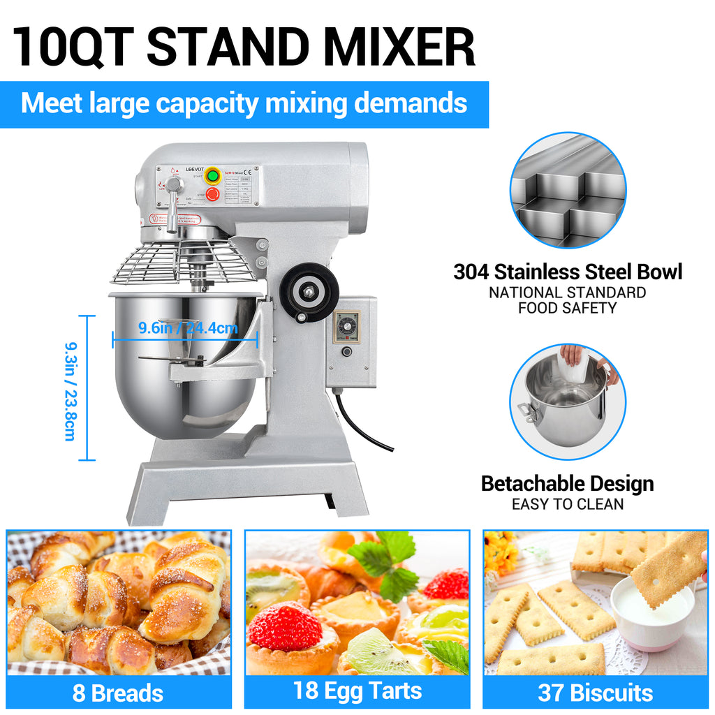 3-Speed Commercial Stand Mixer 10qt 500W X70585