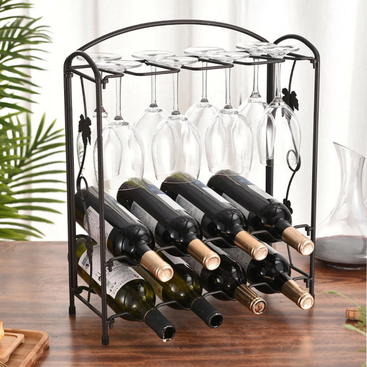 2-Tier 8 Bottles Stackable Wine Rack Y834