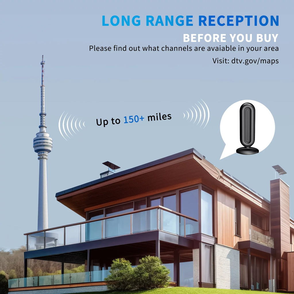 HD TV Antenna with Amplifer Signal Booster and 18 FT Coaxial Cable J171890