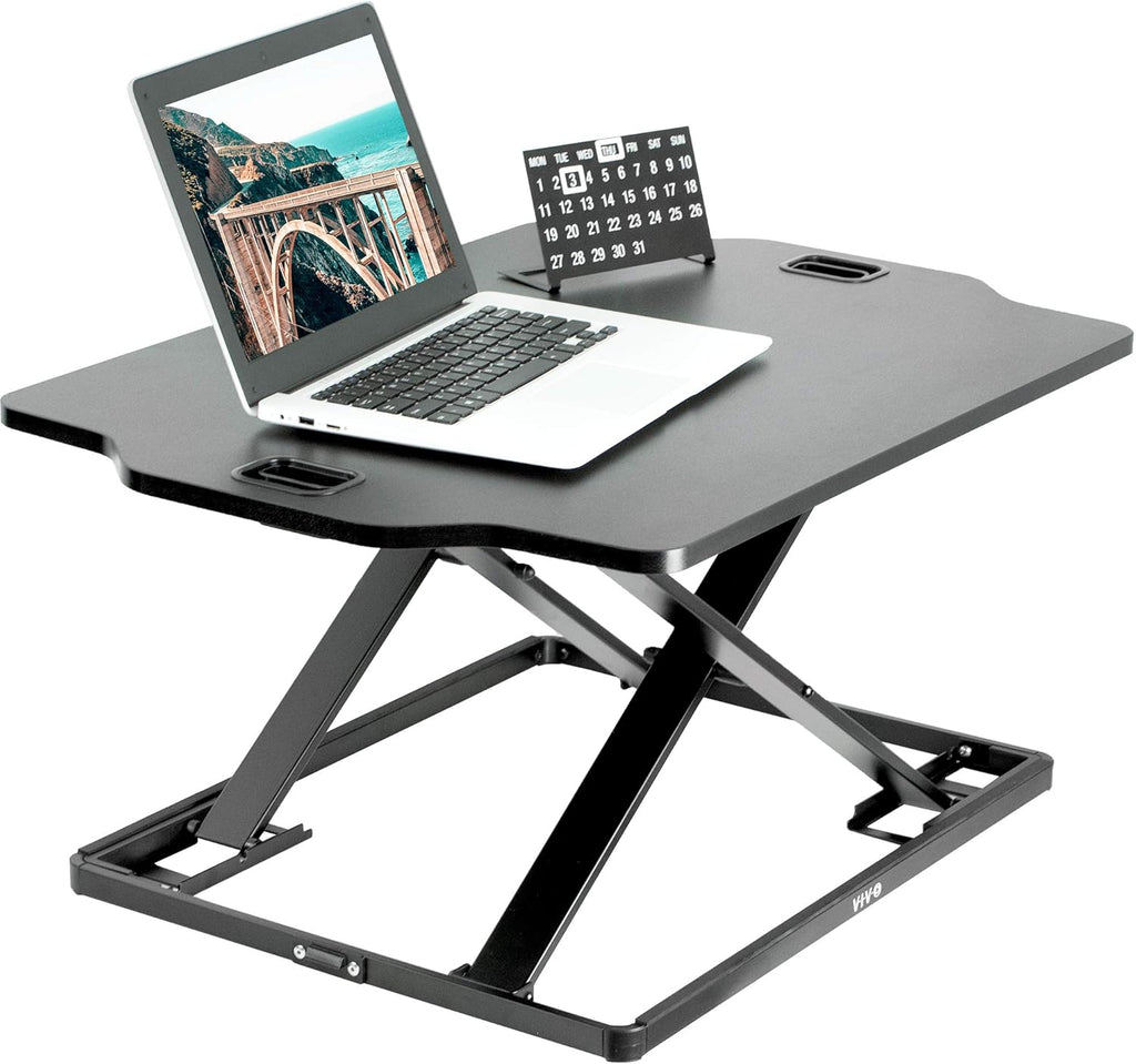 Black 27 inch Adjustable Standing Desk Converter D8233