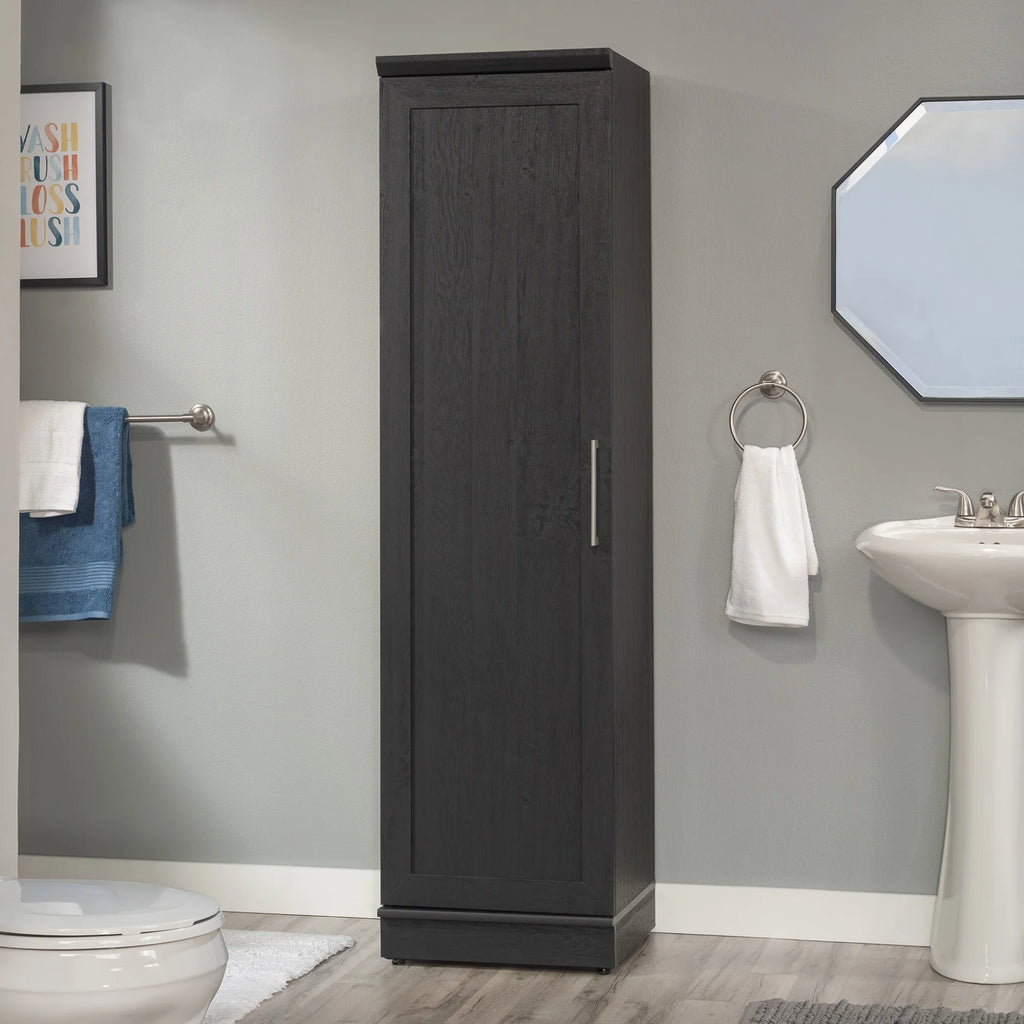 Engineered Wood Single Door Pantry in Raven Oak Finish G516861