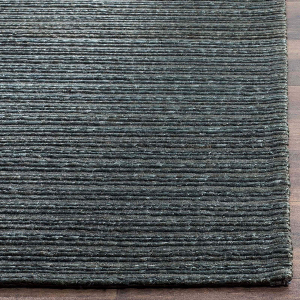 Dark Green Striped Area Rug, 4' x 6' E69675