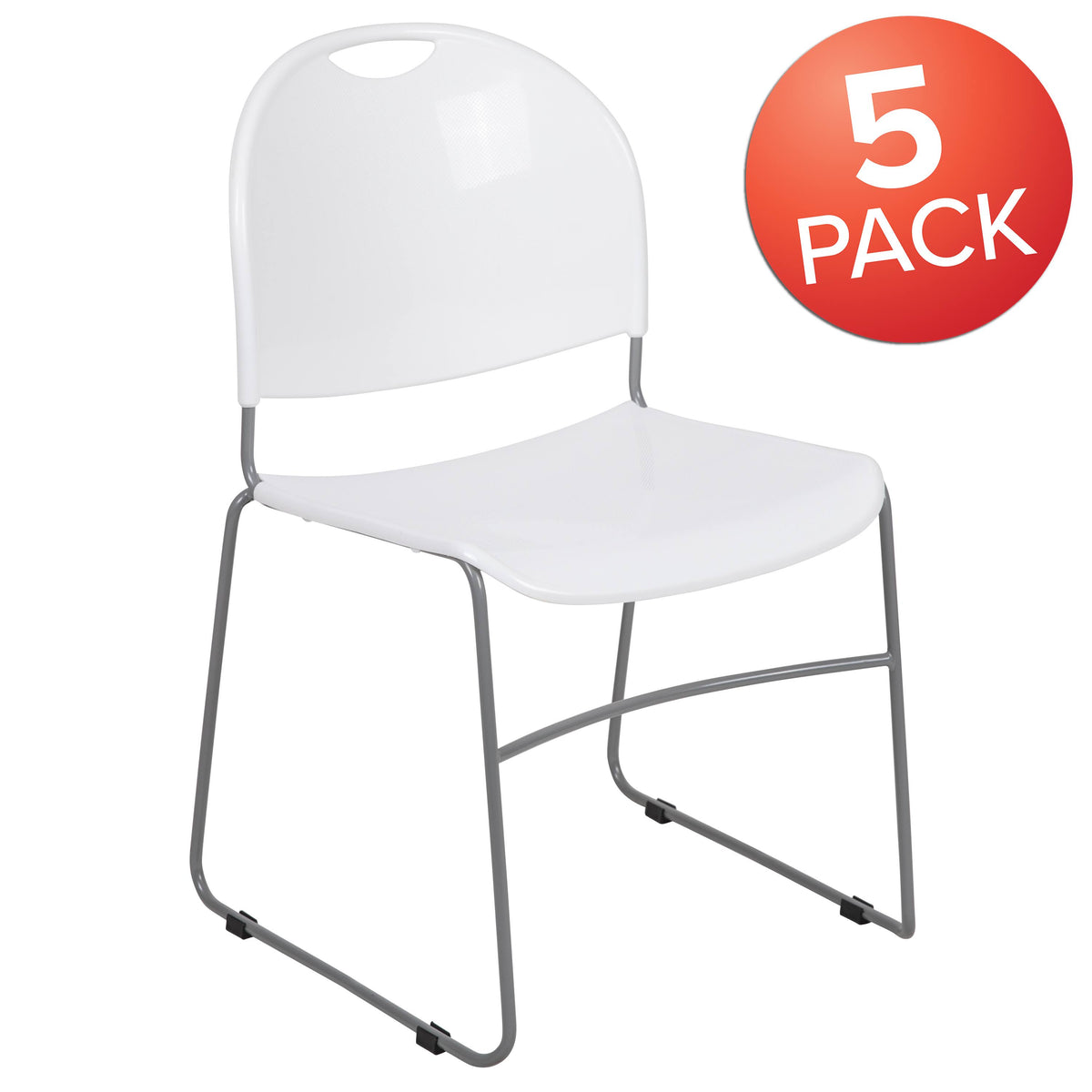 Green Ultra-Compact Stack Chair with Black Powder Coated Frame D319619