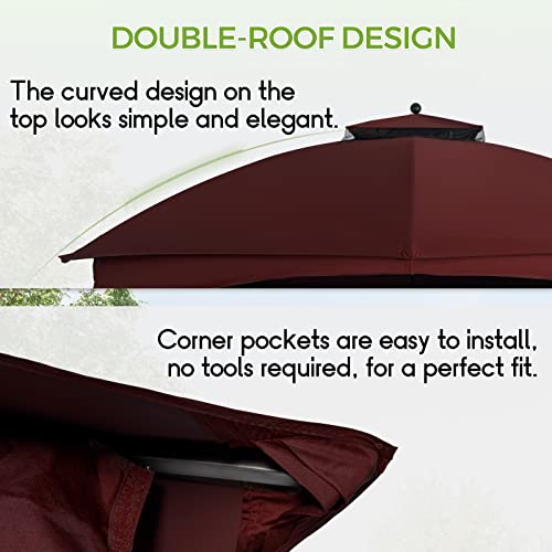 Beige 10x12 Polyester Gazebo Replacement Canopy I5080