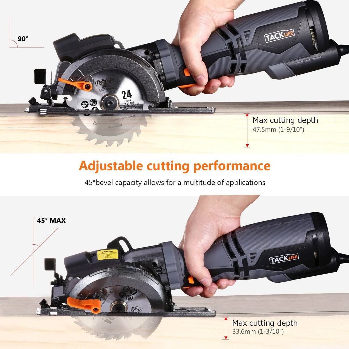 Circular Saw with Metal Handle, 6 Blades, Laser Guide V220578