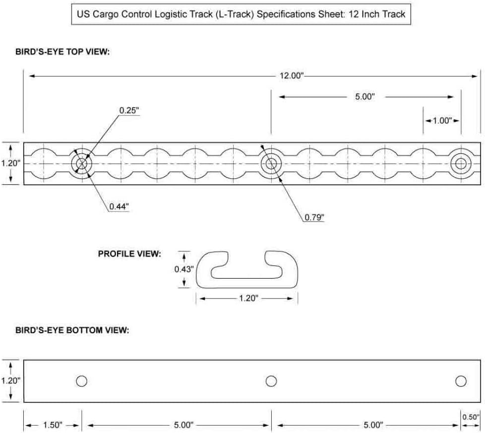 Aluminum L Track 12 Inch Length 4 Pack A873989