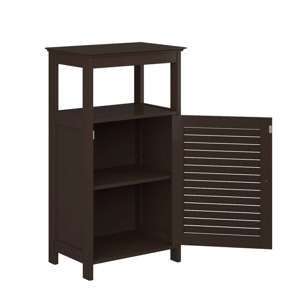 Free Standing Cabinet with Shutter Door Espresso Brown M21501