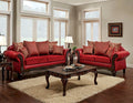 Red Leatherette Sofa and Loveseat C900