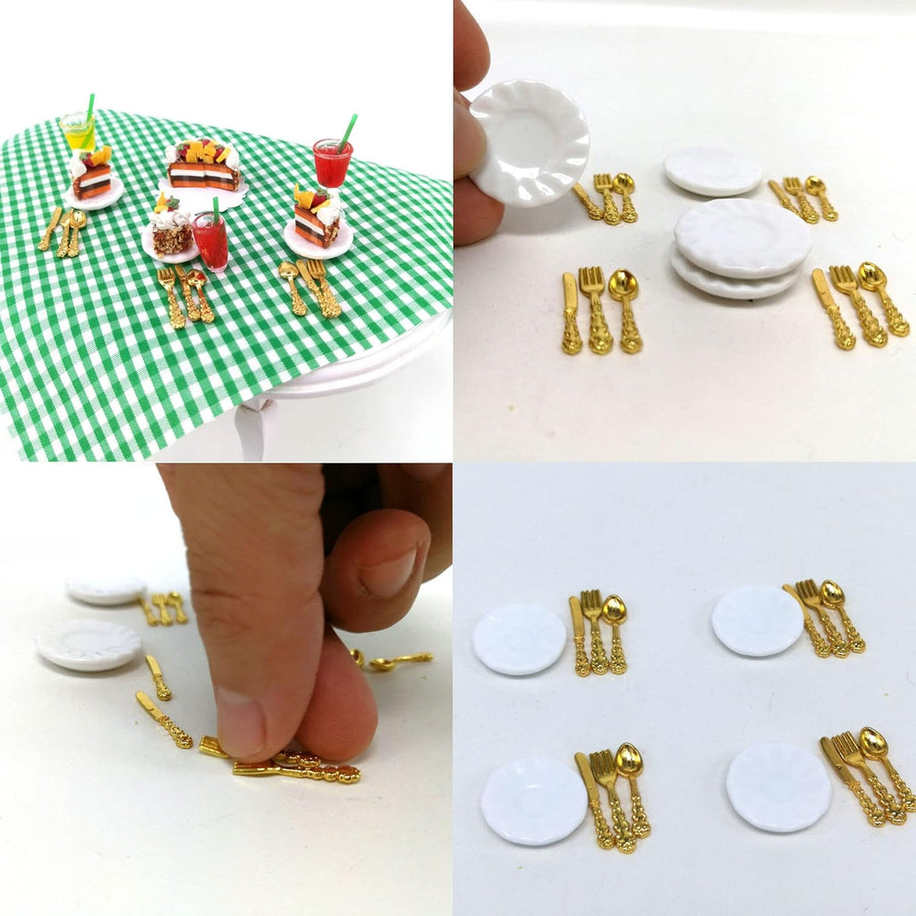 Miniature Kitchen Cookware Accessories Mini Pot Dish Knife Fork M130925