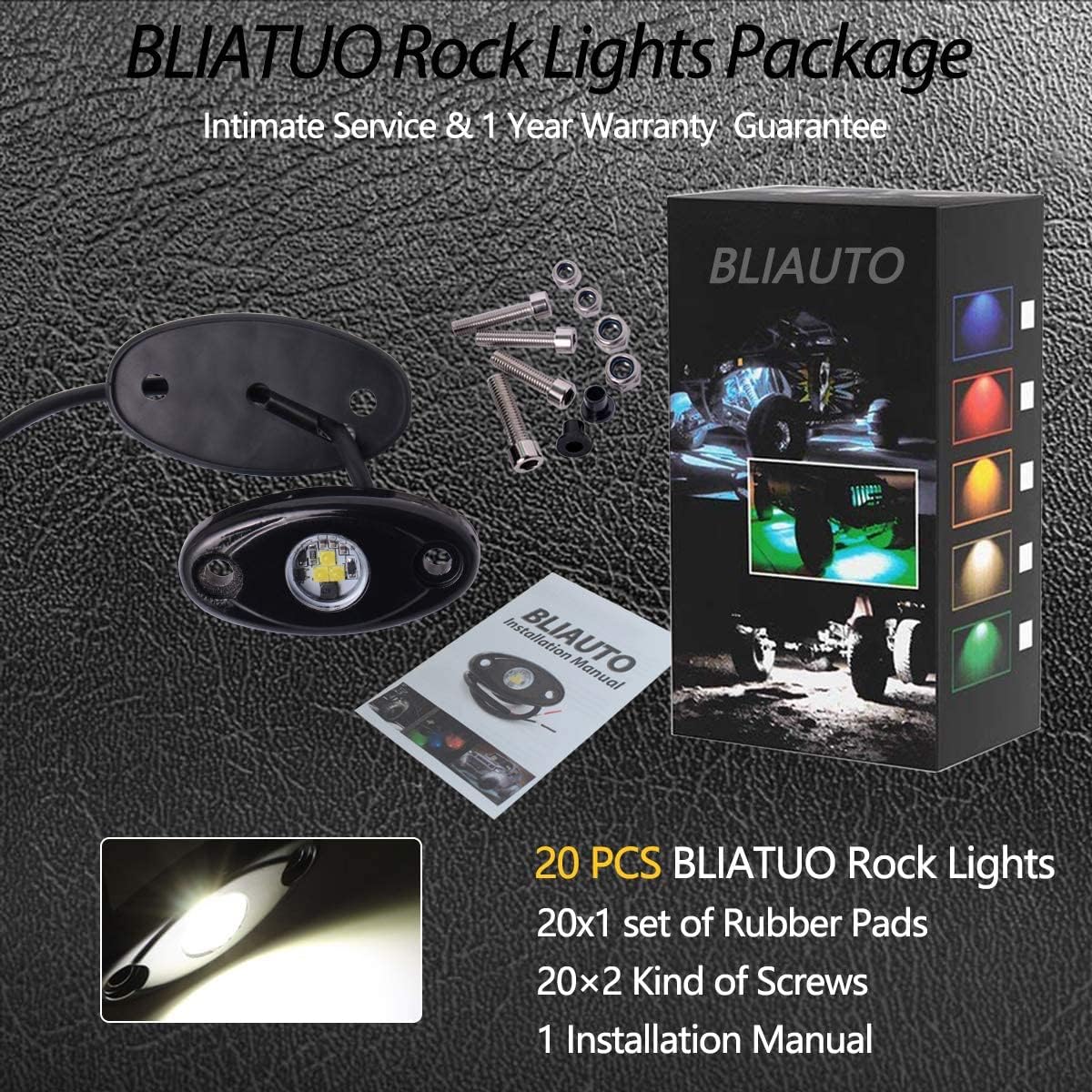 White 20 Pods LED Rock Lights R41858