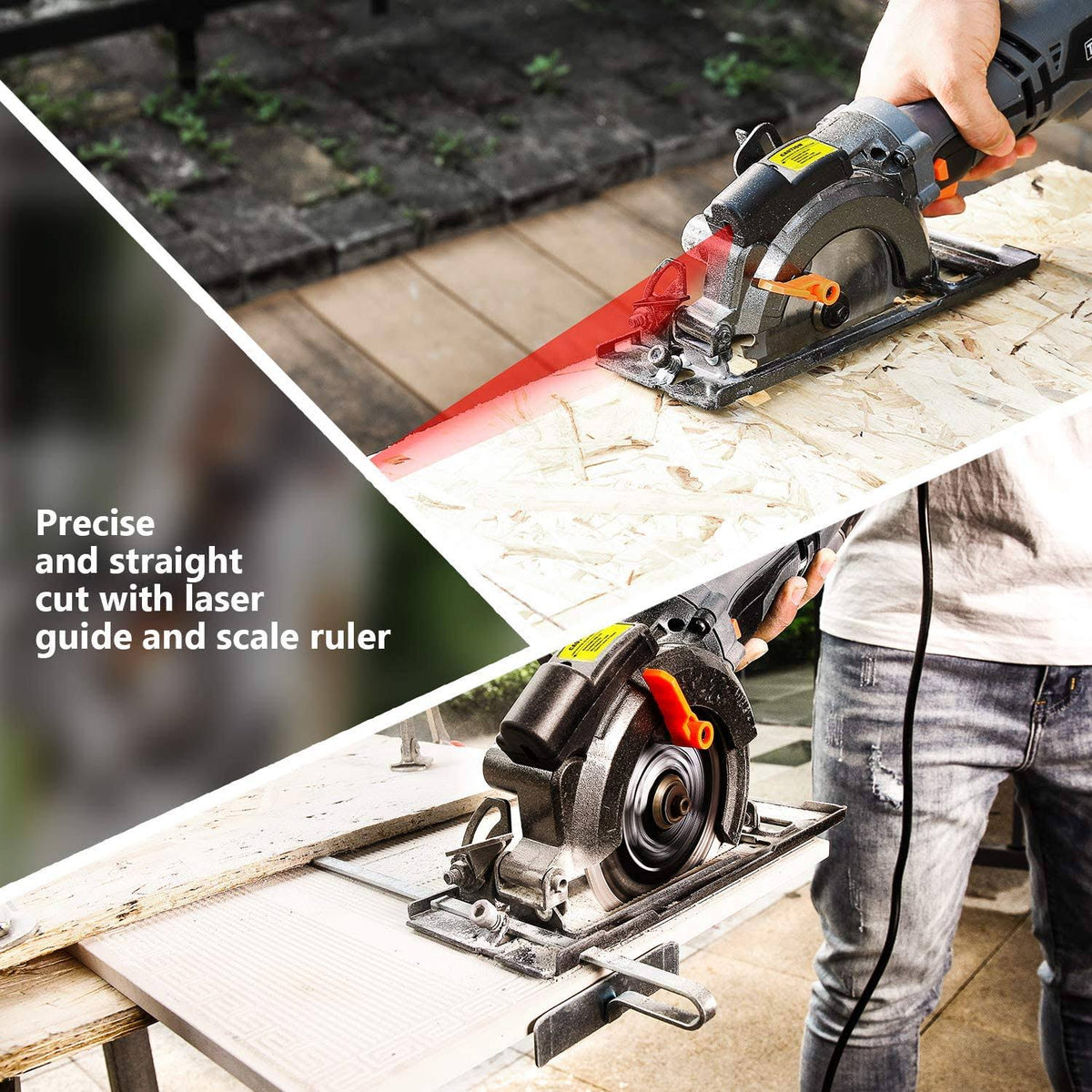 Circular Saw with Metal Handle, 6 Blades, Laser Guide V220578