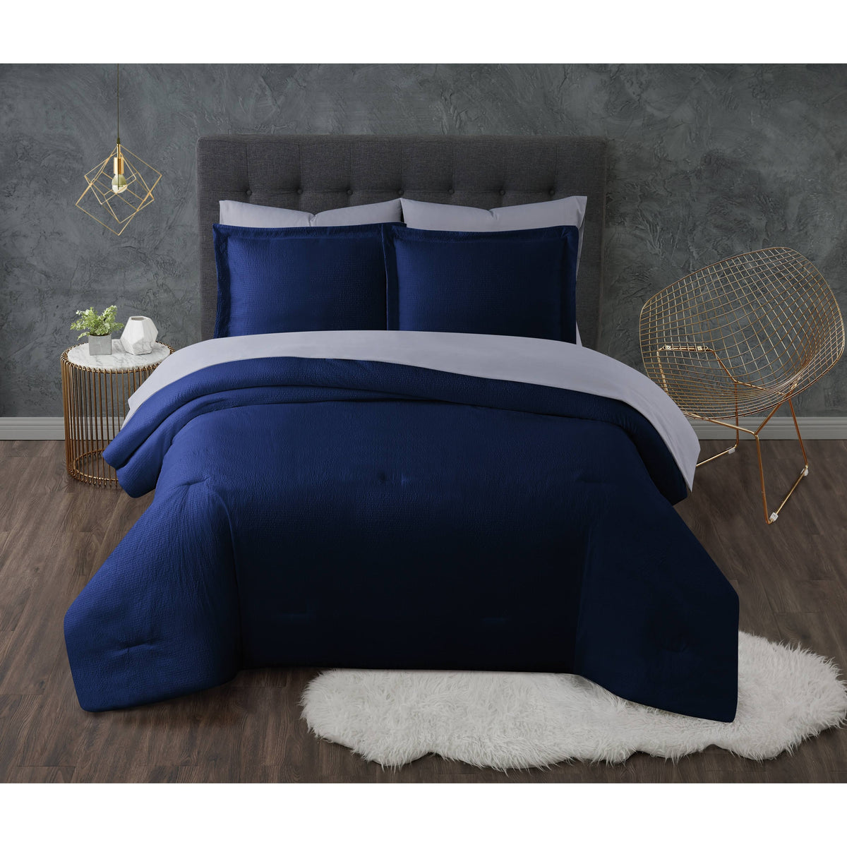 King Gray 7 Piece Bed in A Bag C542