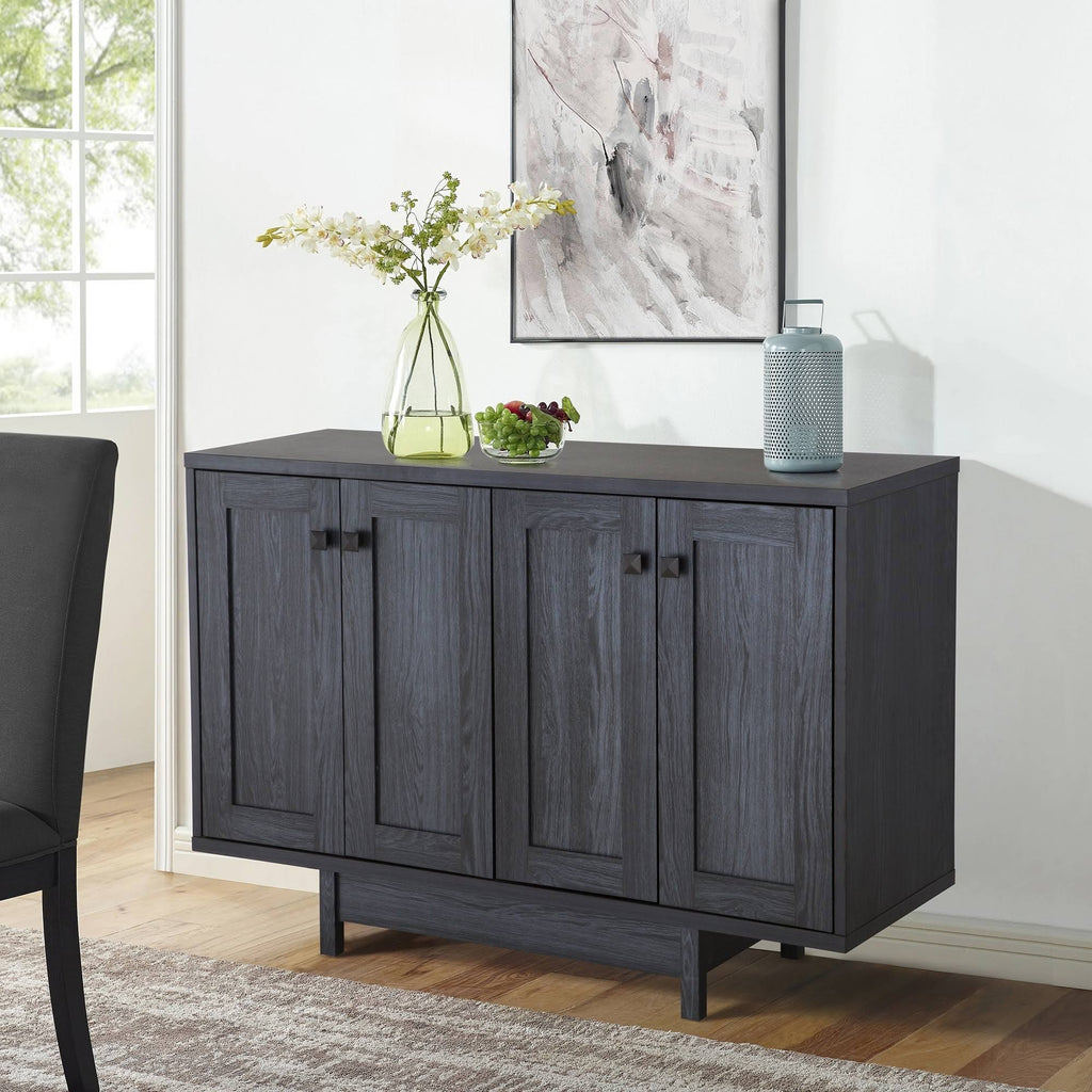 Beige Oak 47 inch Sideboard Buffet Table with Two Storage Cabinets N988