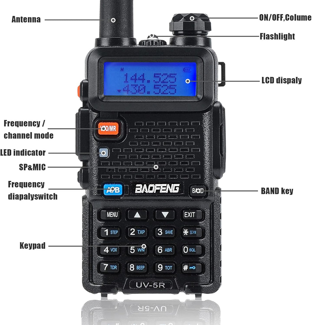 2 Pcs Dual Band Amateur Radio VHF/UHF Walkie Talkie J189063