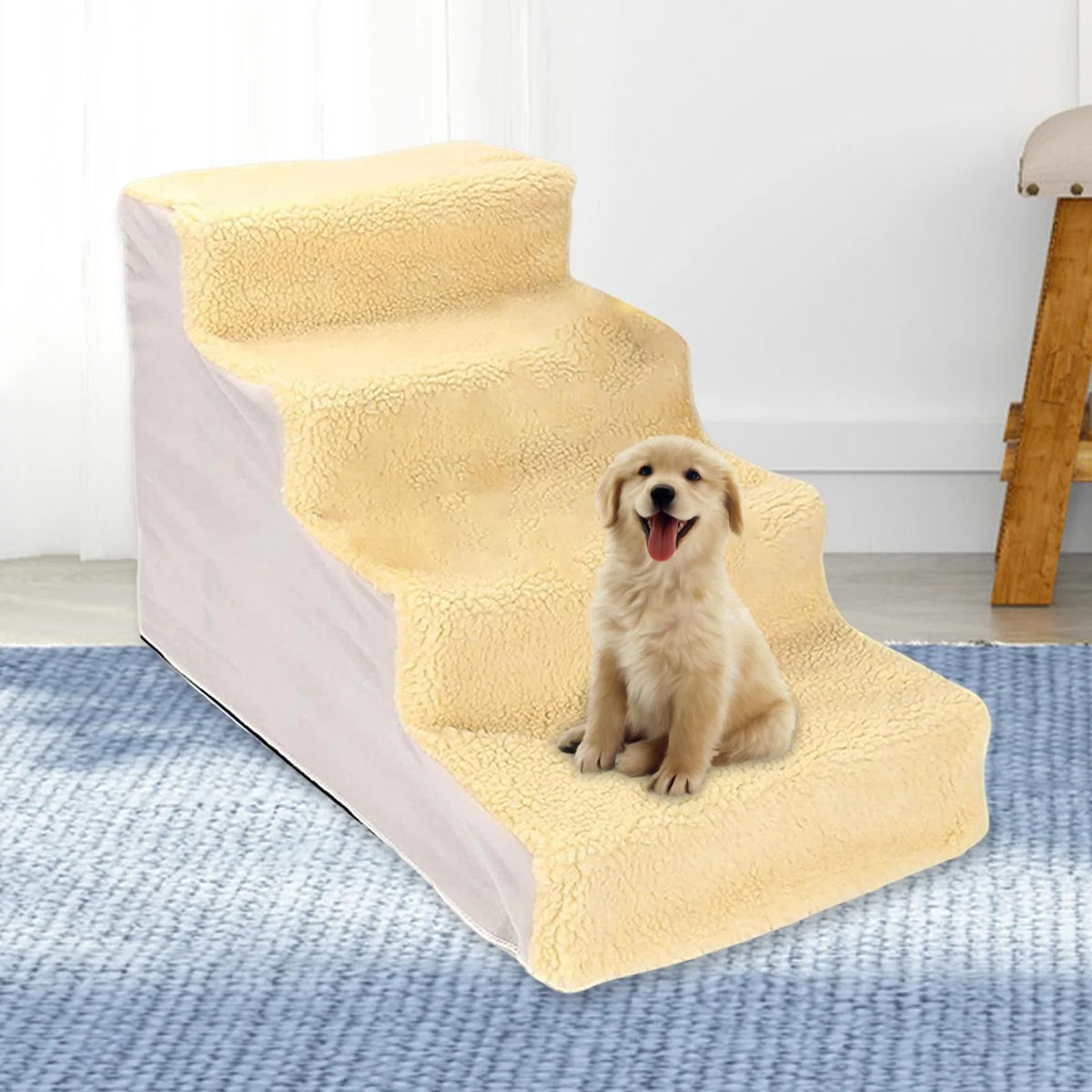 Yellow Non Slip Detachable Washable Pet Stairs A9986