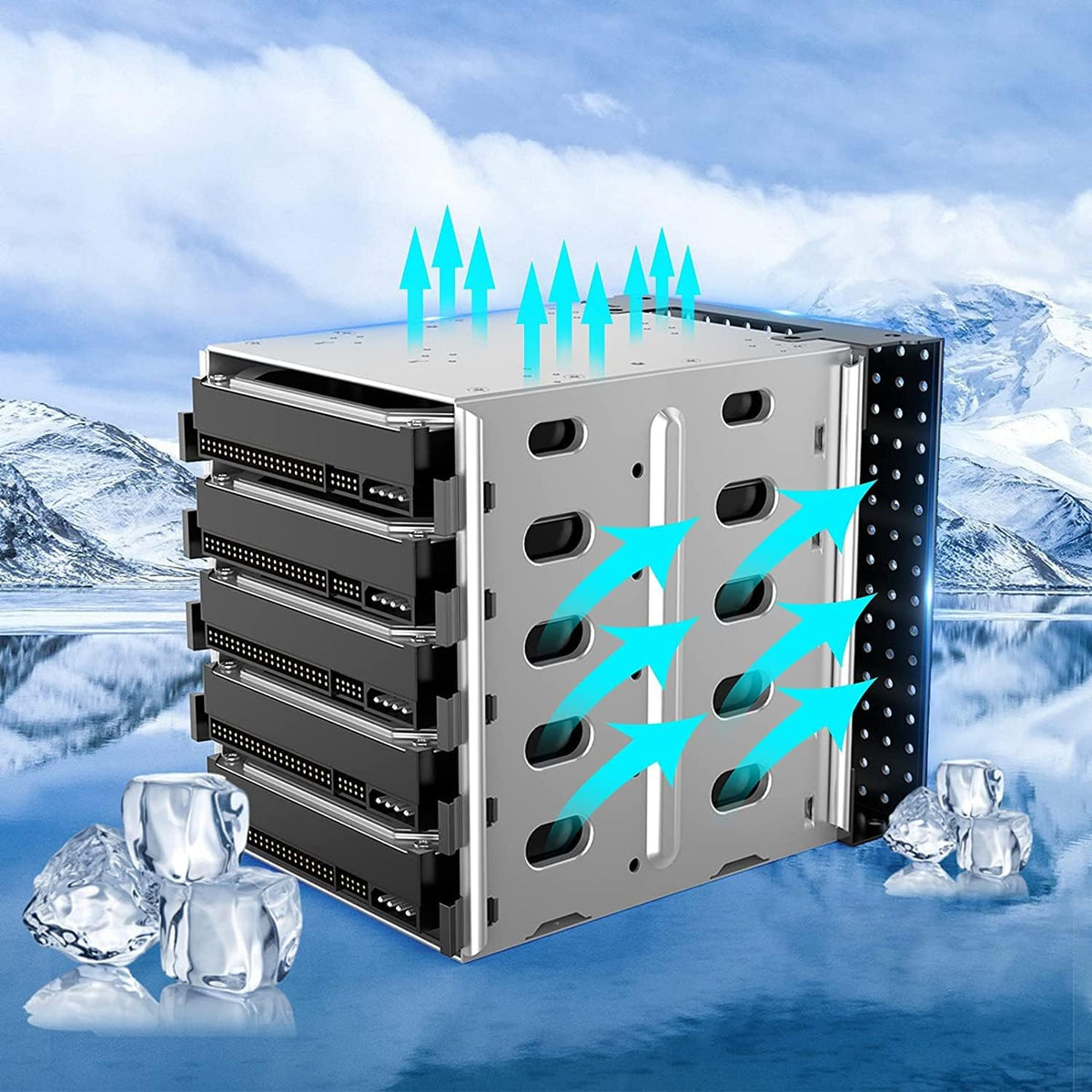 Alloy Steel Hard Drive Cage with Fan Space L64158