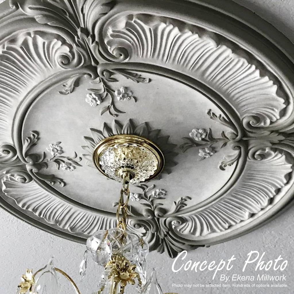 Pearl Ceiling Medallion Hand-Painted Pewter F611