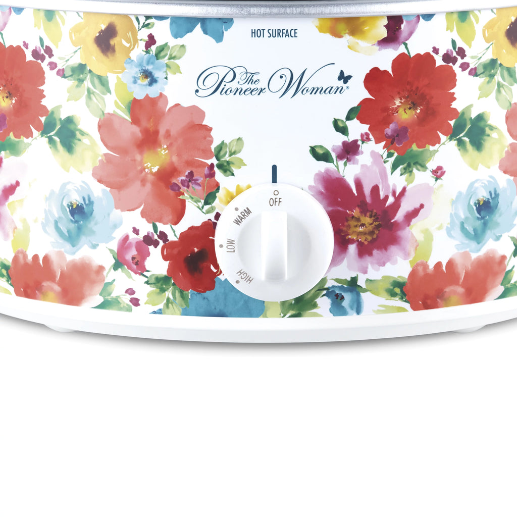 Portable Slow Cooker, 6 Quart, Removable Crock, Breezy Blossom L9739