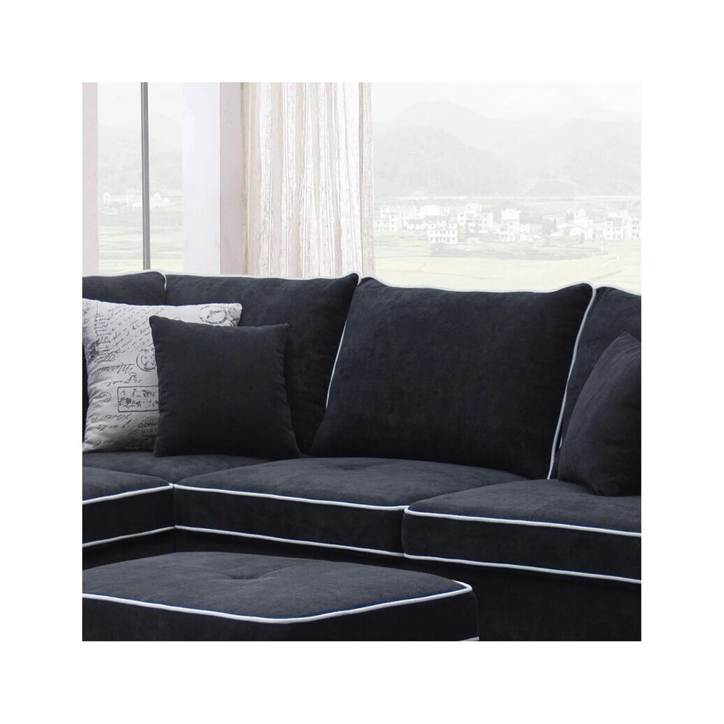 Country Cottage Fabric Sectional Sofa With Left-Facing Chaise And Storage Ottoman S397990