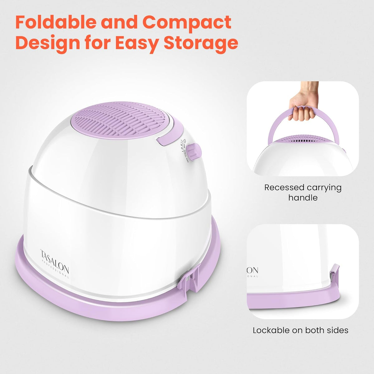 1875W Ionic Hooded Hair Dryer with 3 Heating Settings J92896
