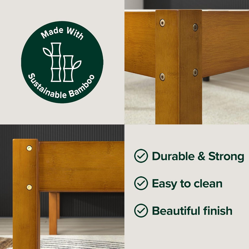 14 Inch Bamboo Platform Bed Frame, Wood Slat Support, Full R356493