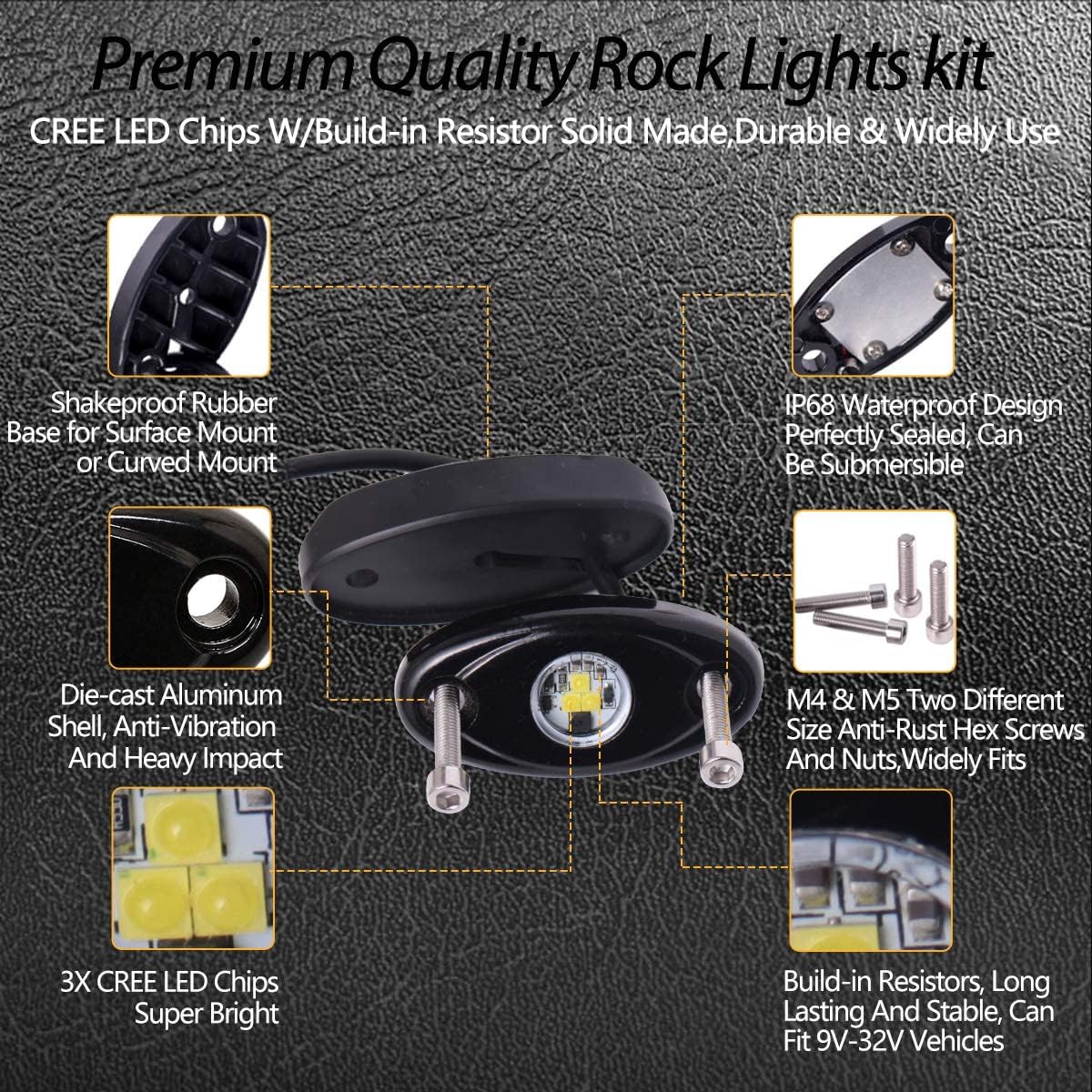 White 20 Pods LED Rock Lights R41858