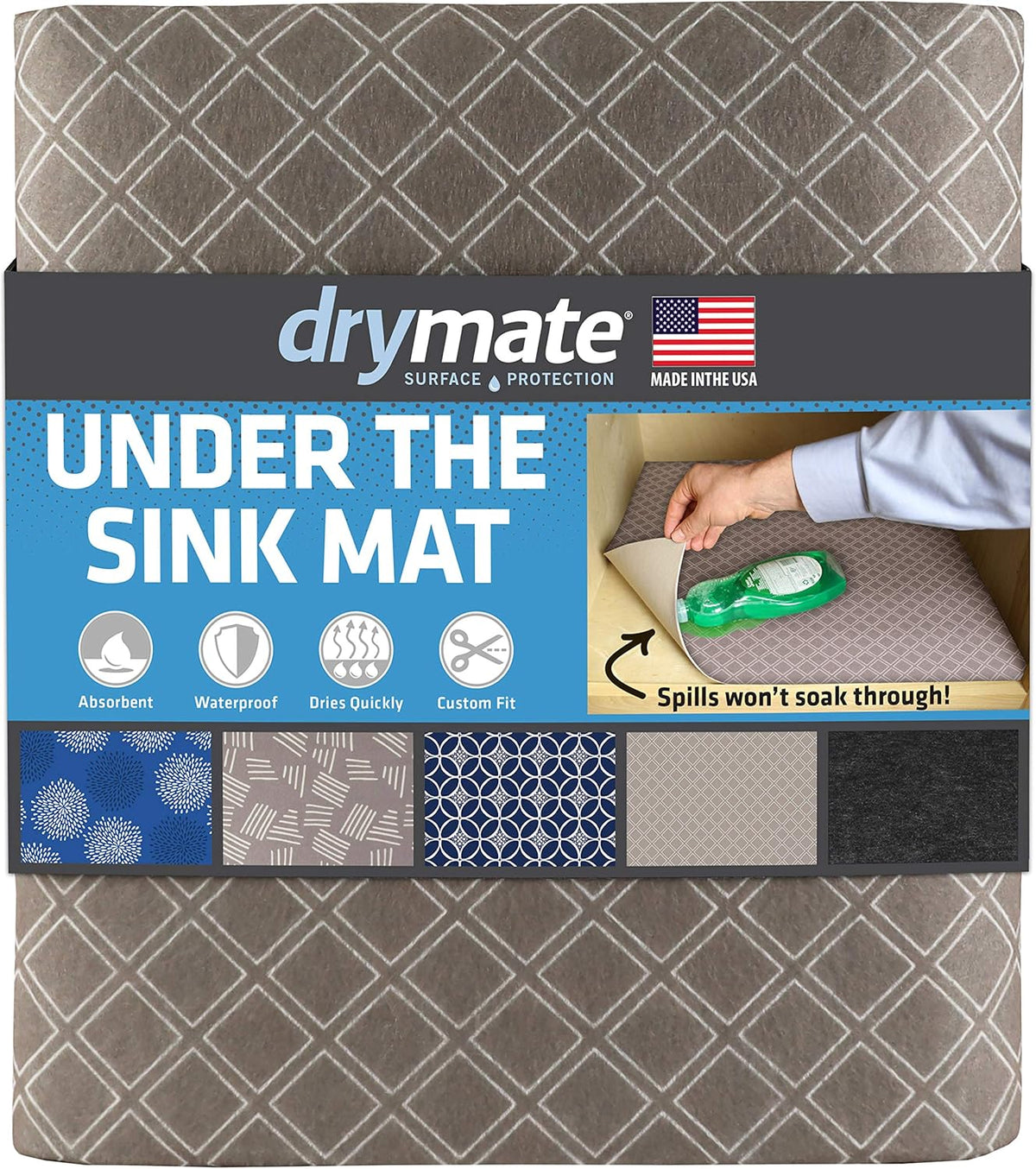 Charcoal Absorbent Waterproof Slip-Resistant Under Sink Mat B820964