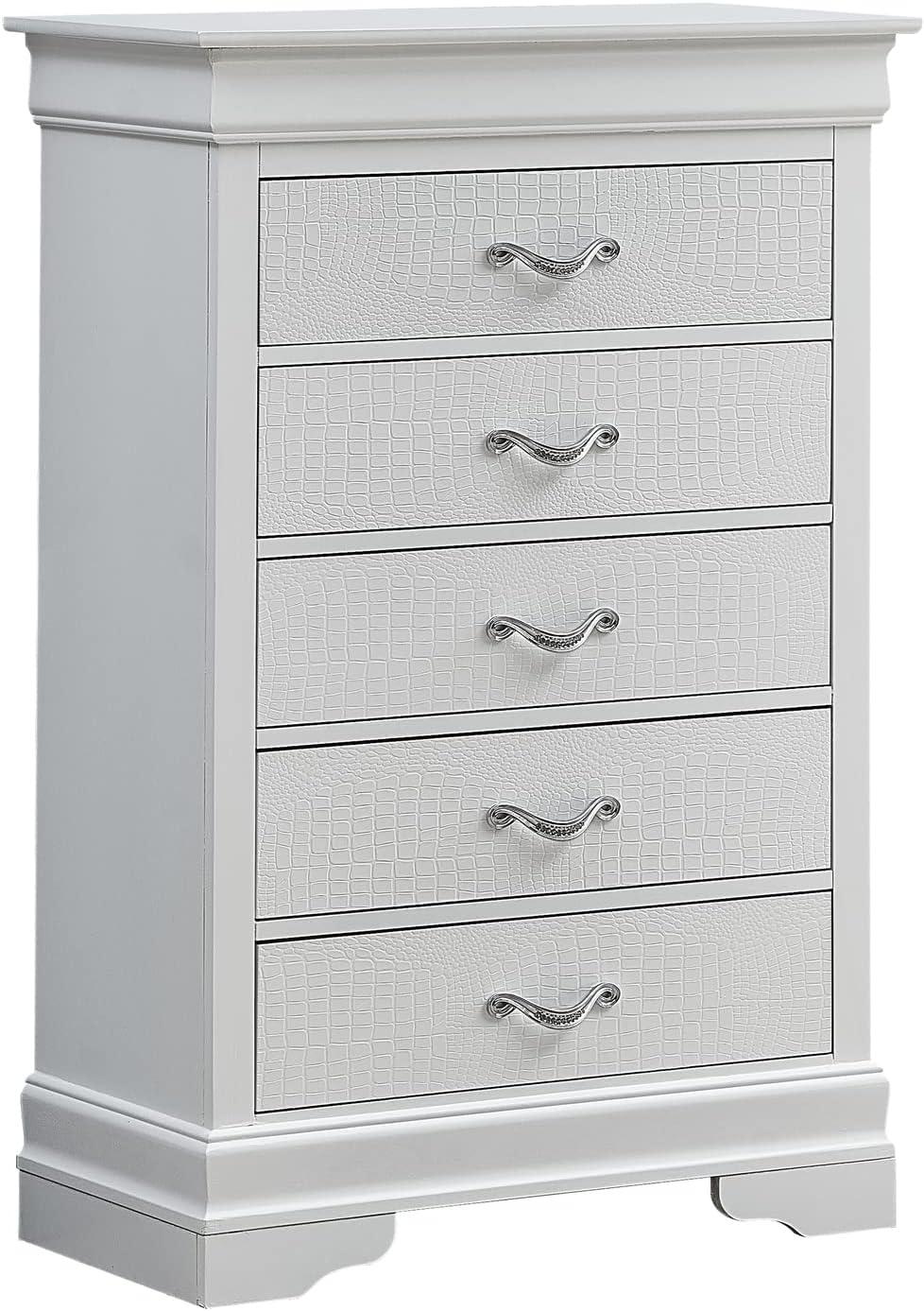 5 Drawer Chest in Pearl White F23423