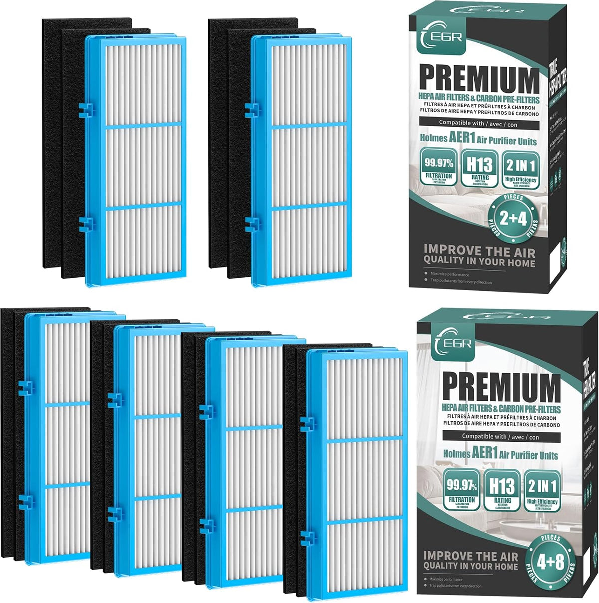 6 True HEPA + 12 Carbon Booster + 3 Cleaning Brushes Filter Replacement Q963492